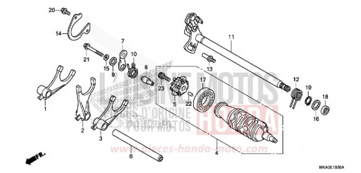 BARILLET DE SELECTION (NC750X/XA) NC750XAG de 2016